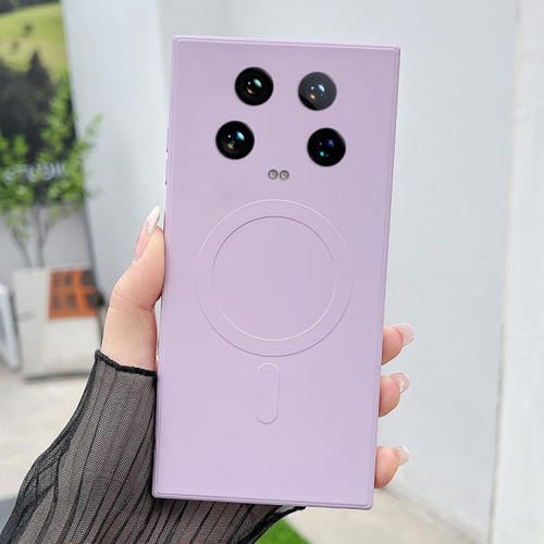 Funda magnética de silicona líquida MagSafe para Xiaomi 14 (morado hierba)