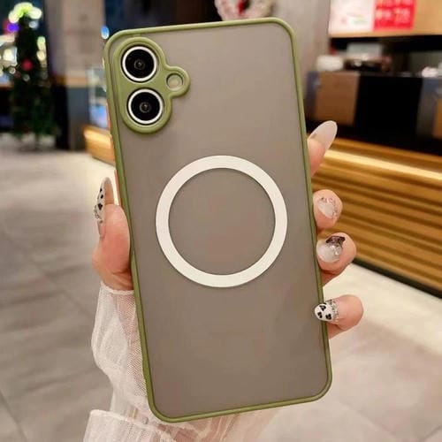 Funda MagSafe con diseño de ojo de halcón para Samsung Galaxy A05 (verde militar)