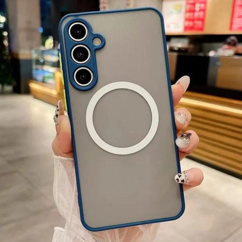Funda MagSafe con diseño de ojo de halcón para Samsung Galaxy A15 4G/5G (azul rey)