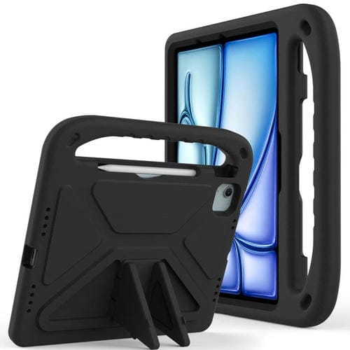 Funda de EVA a prueba de golpes con asa y soporte para iPad Air 11 (2024/2025) (negra)