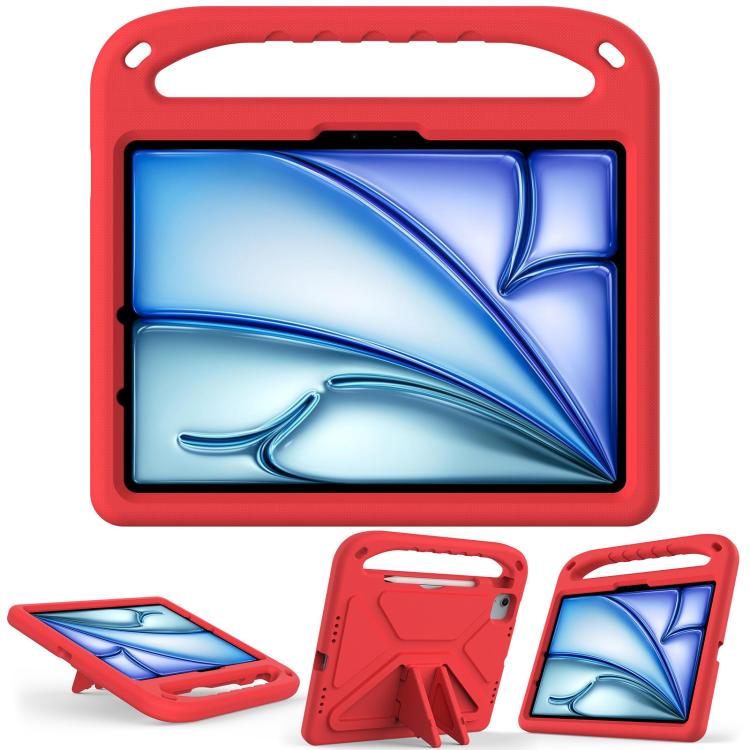 Funda de EVA a prueba de golpes con asa y soporte para iPad Air 11 (2024/2025) (roja)