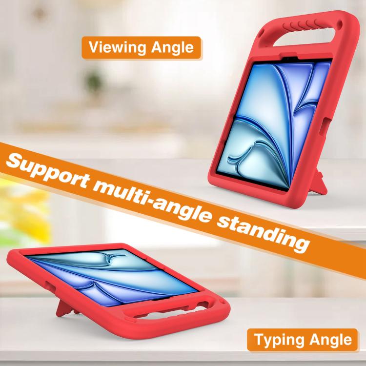 Funda de EVA a prueba de golpes con asa y soporte para iPad Air 11 (2024/2025) (roja)