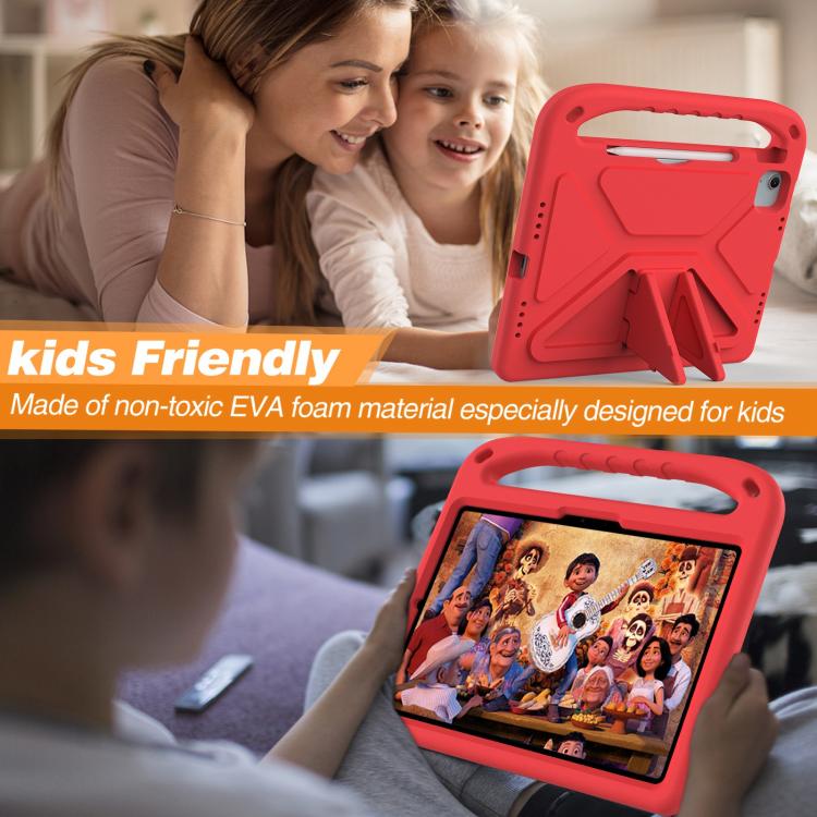Funda de EVA a prueba de golpes con asa y soporte para iPad Air 11 (2024/2025) (roja)