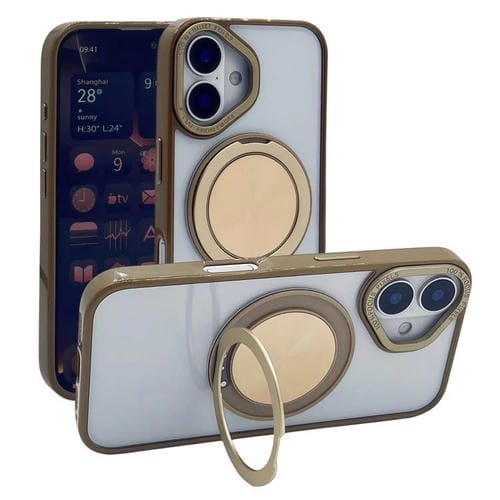 Funda MagSafe semitransparente con rotación de 360 grados para iPhone 16 (dorado desierto)