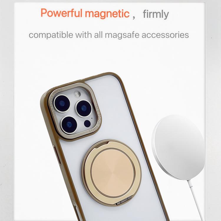 Funda semitransparente con rotación de 360 grados y MagSafe para iPhone 15 Plus/14 Plus (dorado desierto)