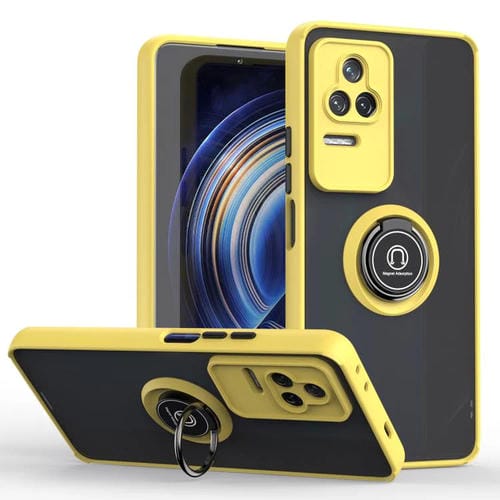 Funda de TPU + PC con anillo para Redmi K50 Q Shadow 1 Series (amarilla)