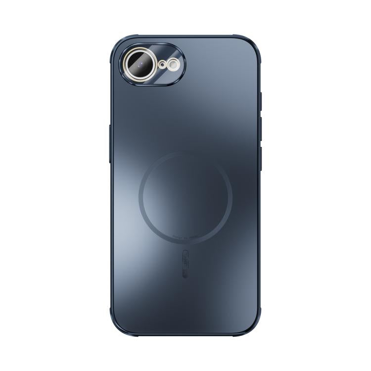Funda ABEEL MagSafe esmerilada con disipación de calor y película para lente para iPhone 16e (azul oscuro)