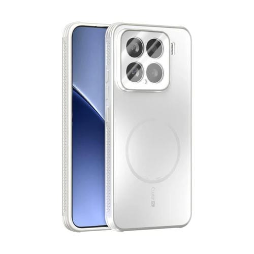 Funda MagSafe esmerilada con disipación de calor y película para lente para Xiaomi 15 ABEEL (blanca)