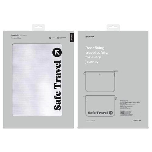 Bolsa de almacenamiento ignífuga para avión de pasajeros MOMAX SR55E 1-World, tamaño: 265 x 373 mm (gris)