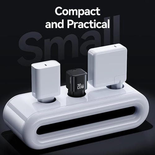 Cargador rápido mini USAMS CC260 de 20 W GaN con puerto USB-C/Tipo C, enchufe: UE (negro)