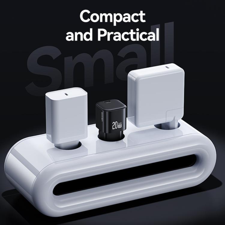 Cargador rápido mini USAMS CC260 de 20 W GaN con puerto USB-C/Tipo C, enchufe: UE (blanco)