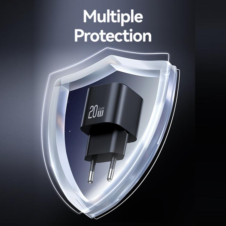 Cargador rápido mini USAMS CC260 de 20 W GaN con puerto USB-C/Tipo C, enchufe: UE (blanco)