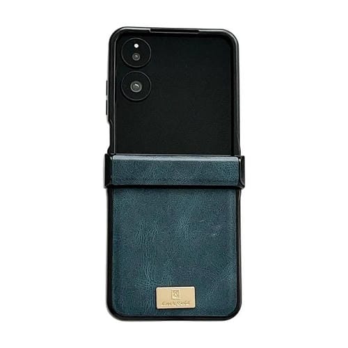 Funda de cuero de tres capas con textura Crazy Horse para Xiaomi Mix Flip 2 (azul)