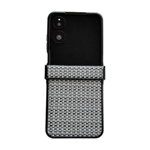Funda protectora de tres piezas con diseño de tejido de fantasía para Xiaomi Mix Flip 2 (gris)