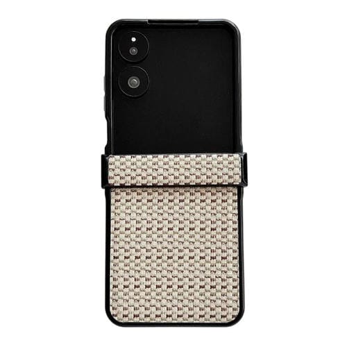 Funda protectora de tres piezas con diseño de tejido de fantasía para Xiaomi Mix Flip 2 (caqui)
