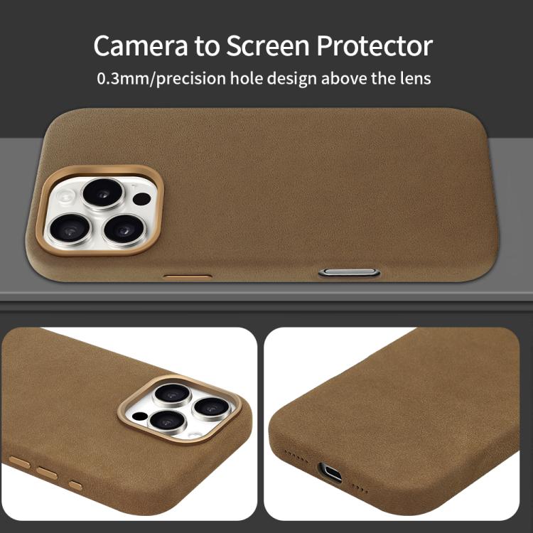 Funda de cuero sintético VIETAO Suede MagSafe para iPhone 15 Pro (negra)