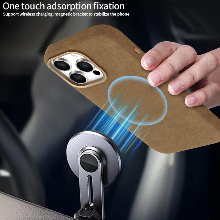 Funda de cuero sintético VIETAO Suede MagSafe para iPhone 15 Pro (negra)