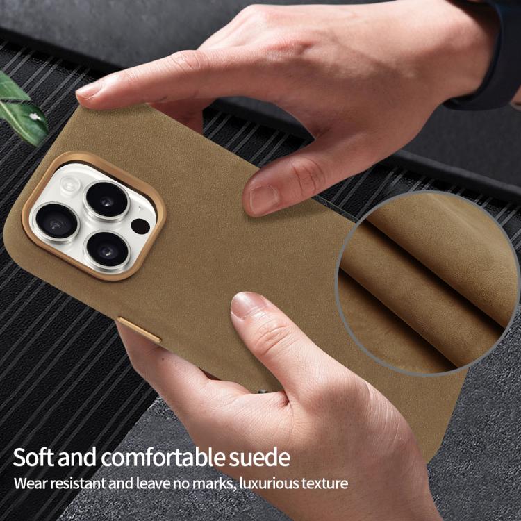 Funda de cuero sintético VIETAO Suede MagSafe para iPhone 15 Pro (negra)