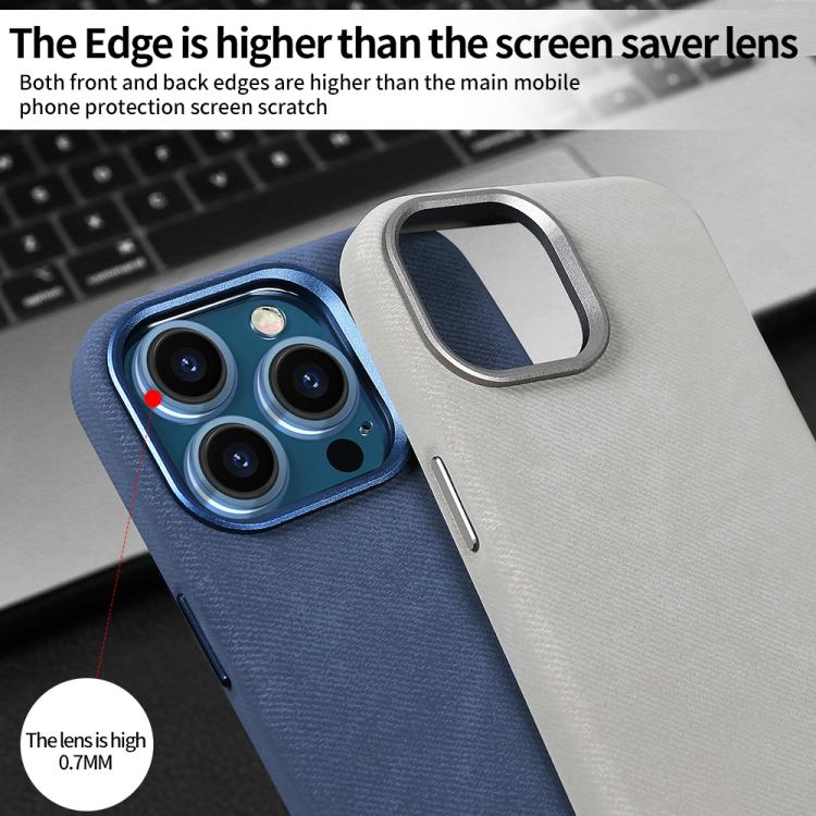 Funda VIETAO de cuero sintético con textura vaquera retro MagSafe para iPhone 15 Pro Max (naranja)