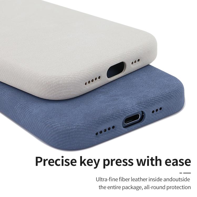 Funda VIETAO de cuero sintético con textura vaquera retro MagSafe para iPhone 15 (azul oscuro)