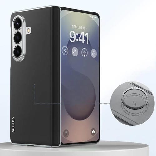 Funda de cuero líquido SULADA Skin Feel a prueba de golpes para Samsung Galaxy Z Fold7 5G (negro)