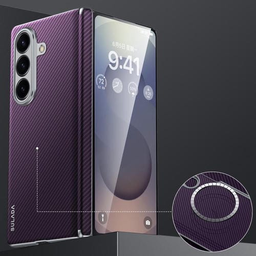 Funda SULADA 600D con textura de Kevlar para Samsung Galaxy Z Fold7 5G, a prueba de golpes (morado)