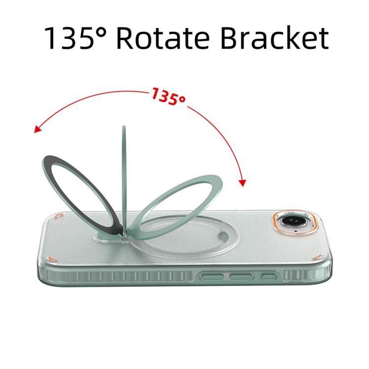 Funda colorida 2 en 1 con soporte de anillo MagSafe para iPhone 16e (verde menta)