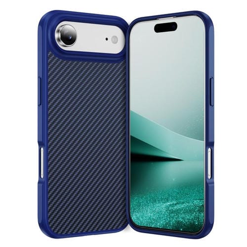 Funda MagSafe con textura de fibra de carbono y tacto suave para iPhone 17 Air (azul)