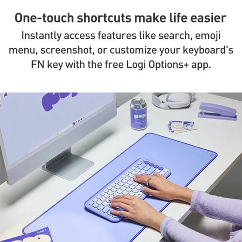 Conjunto teclado y ratón inalámbricos Logitech POP ICON Combo Bluetooth (Blanco)