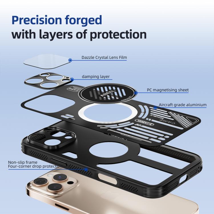 Funda ABEEL Ice Fox Series con disipador de calor Magsafe para iPhone 16e (azul)
