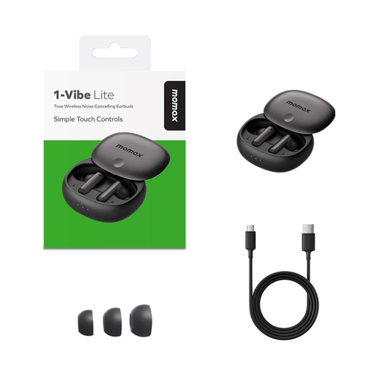 Auriculares inalámbricos MOMAX 1-Vibe Lite con cancelación de ruido BT5.4 (negros)