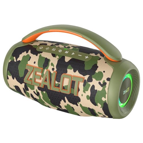 Altavoz Bluetooth portátil Zealot P12 de 60 W con RGB para exteriores (camuflaje)