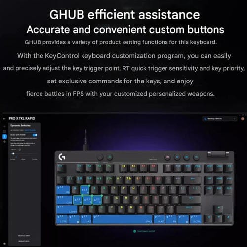 Teclado inalámbrico Logitech G PRO X TKL Rapid con interruptores magnéticos (Rosa)