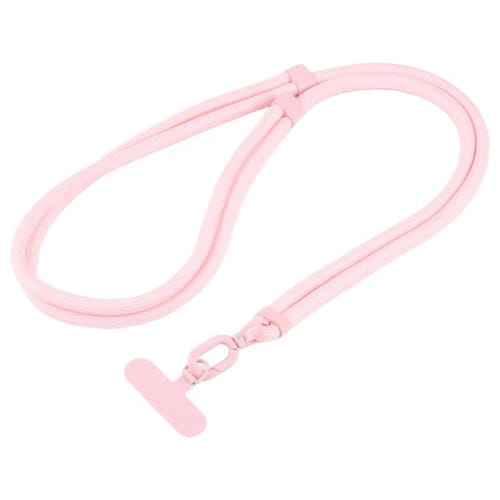7mm Polyester Solid Color Two-way Adjustable Crossbody Mobile Phone Lanyard with Metal Gasket(Pink)