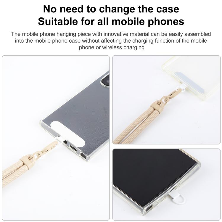 7mm Polyester Solid Color Two-way Adjustable Crossbody Mobile Phone Lanyard with Metal Gasket(Camel)