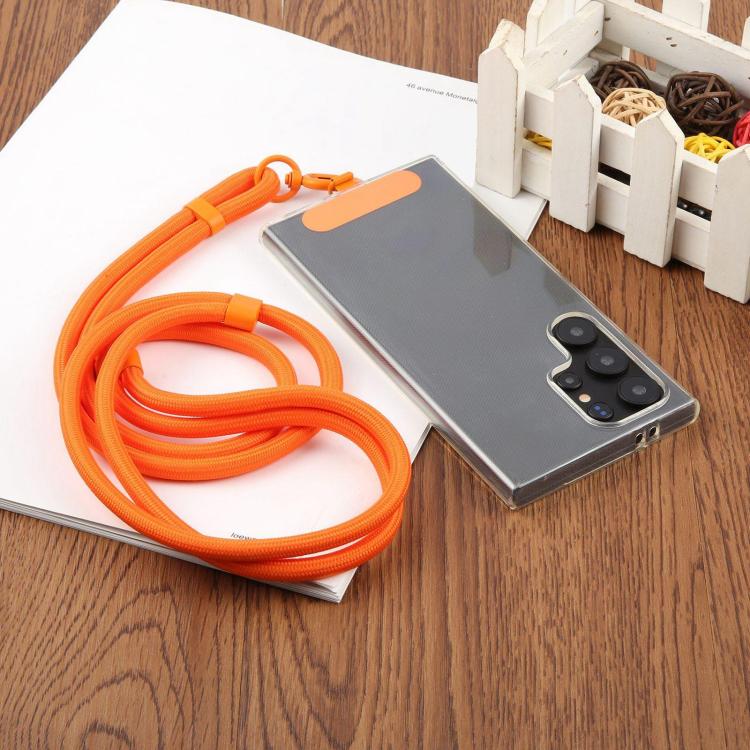 7mm Polyester Solid Color Two-way Adjustable Crossbody Mobile Phone Lanyard with Metal Gasket(Camel)
