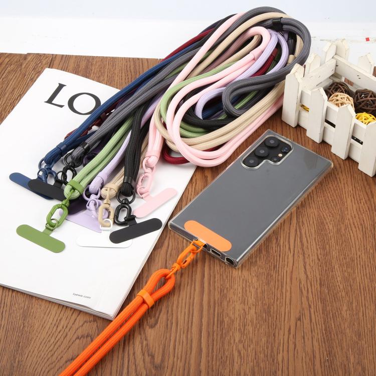 7mm Polyester Solid Color Two-way Adjustable Crossbody Mobile Phone Lanyard with Metal Gasket(Pink)