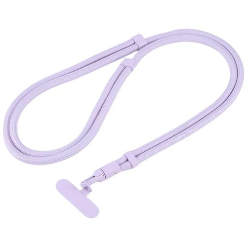 Cordón ajustable minimalista para teléfono móvil, de poliéster de 7 mm, color sólido (morado)