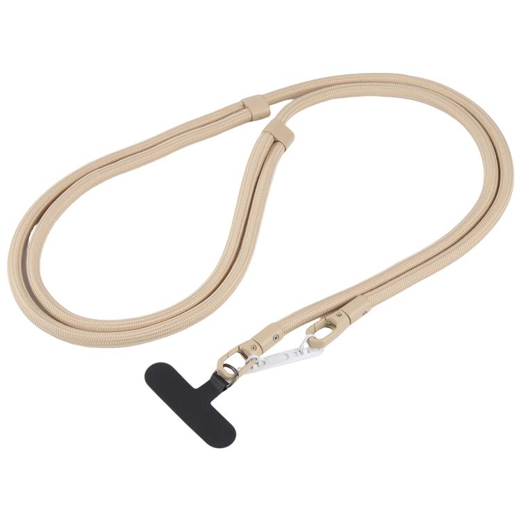 Cordón ajustable para teléfono móvil cruzado de poliéster de 7 mm, color sólido, con hebilla de doble cara (camel)