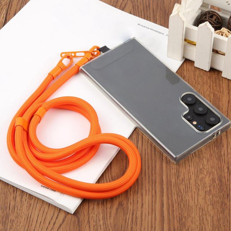 Cordón ajustable para teléfono móvil cruzado de poliéster de 7 mm, color sólido, con hebilla de doble cara (verde)