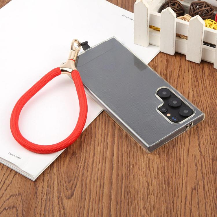 8mm Adjustable Gold Buckle Wrist Short Strap Anti-lost Mobile Phone Lanyard(Rose Red Dot Color)
