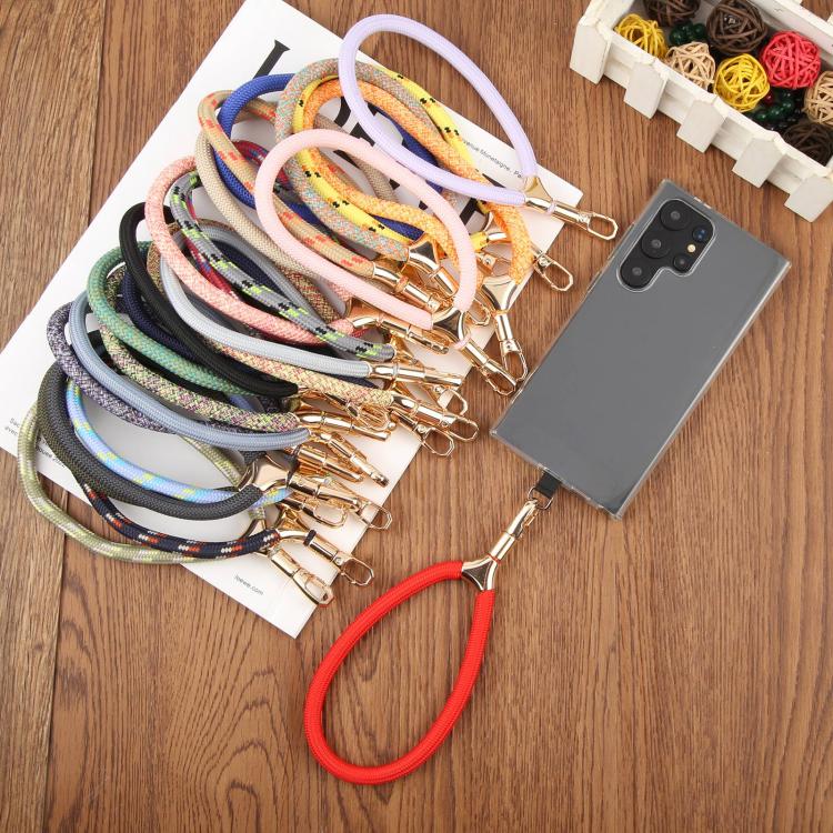 8mm Adjustable Gold Buckle Wrist Short Strap Anti-lost Mobile Phone Lanyard(Rose Red Dot Color)