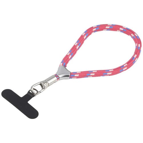 8mm Adjustable Silver Buckle Wrist Short Strap Anti-lost Mobile Phone Lanyard(Rose Red Dot Color)