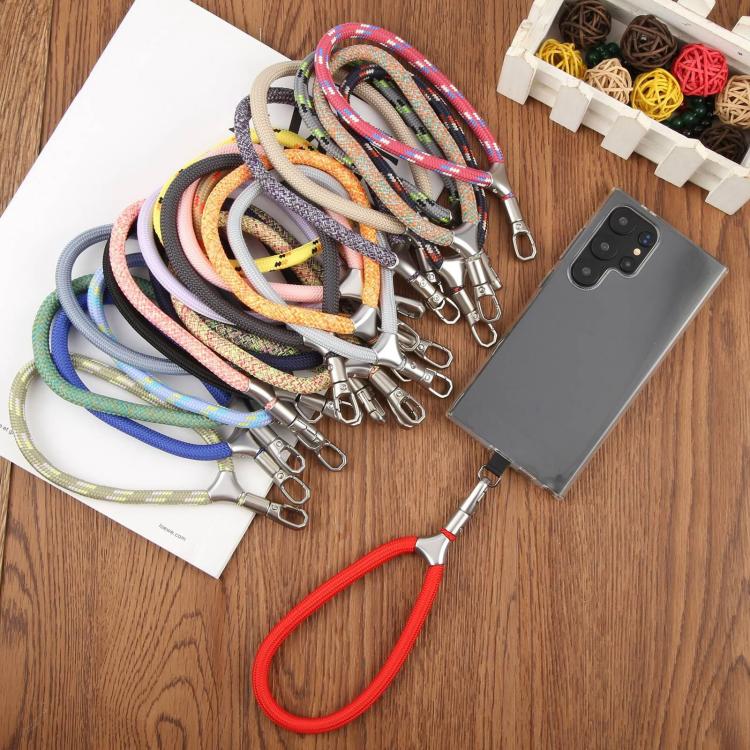 8mm Adjustable Silver Buckle Wrist Short Strap Anti-lost Mobile Phone Lanyard(Yellow Dot Color)