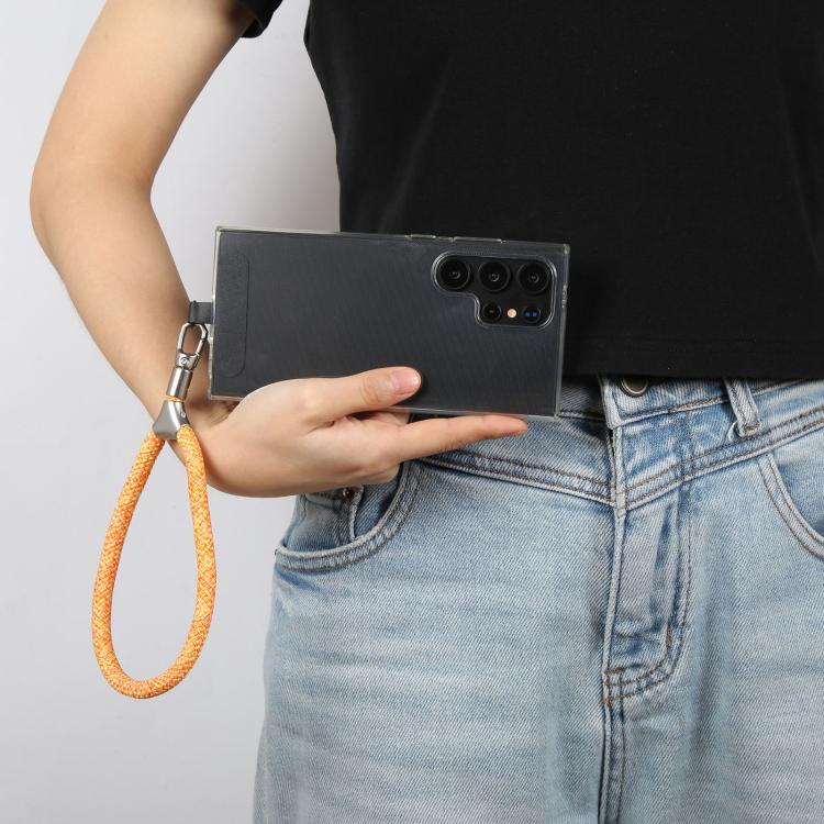8mm Adjustable Silver Buckle Wrist Short Strap Anti-lost Mobile Phone Lanyard(Dark Blue Orange Dot Colorful)