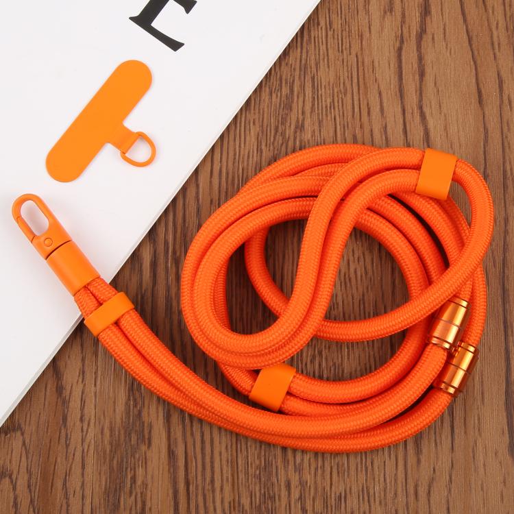 7mm 3 in 1 Threaded Adjustable Crossbody Mobile Phone Lanyard(Orange)