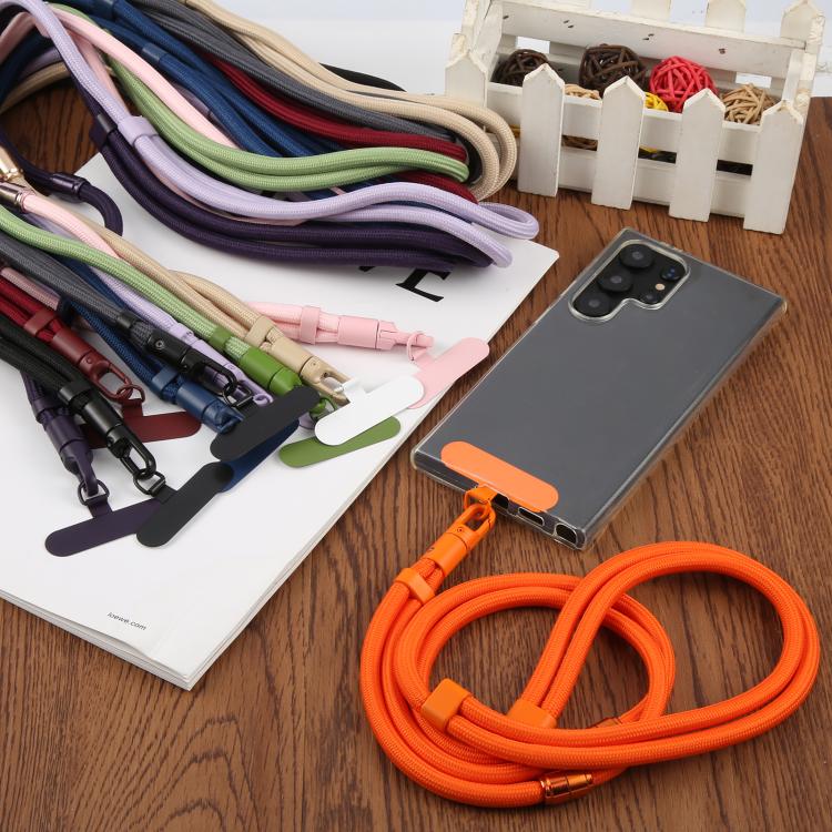 7mm 3 in 1 Threaded Adjustable Crossbody Mobile Phone Lanyard(Light Pink)