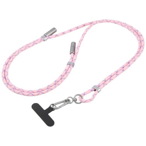 Type-C to 8 Pin Data Charging Cable Crossbody Phone Long Lanyard(Pink)