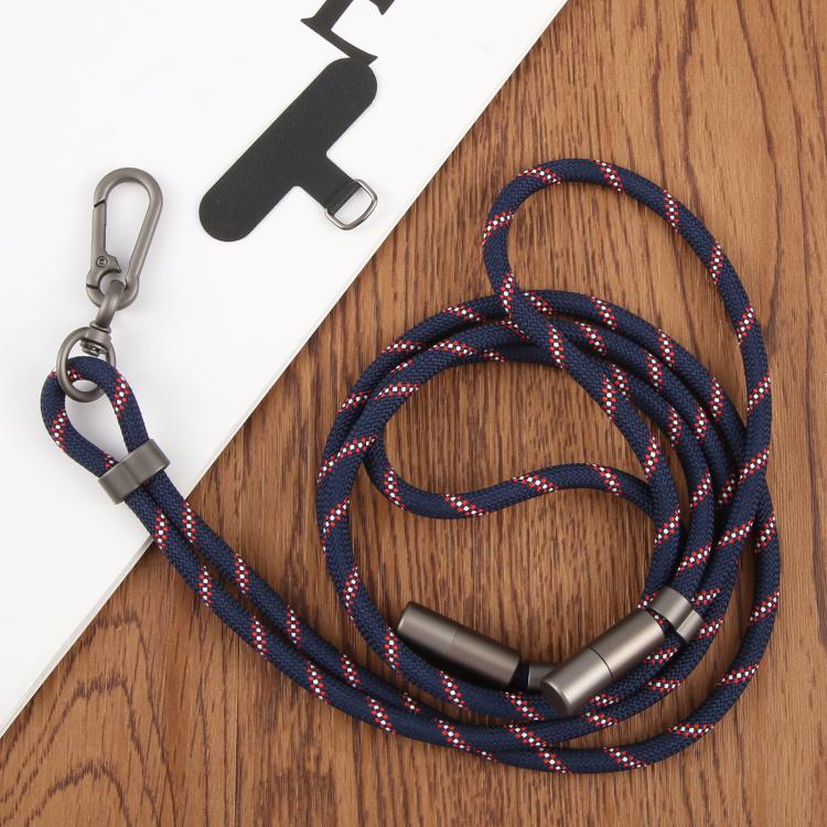 Type-C to 8 Pin Data Charging Cable Crossbody Phone Long Lanyard(Black)