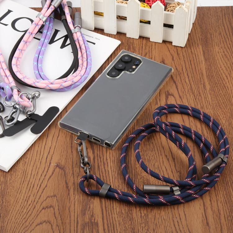 Type-C to Type-C Data Charging Cable Crossbody Phone Long Lanyard(Purple)